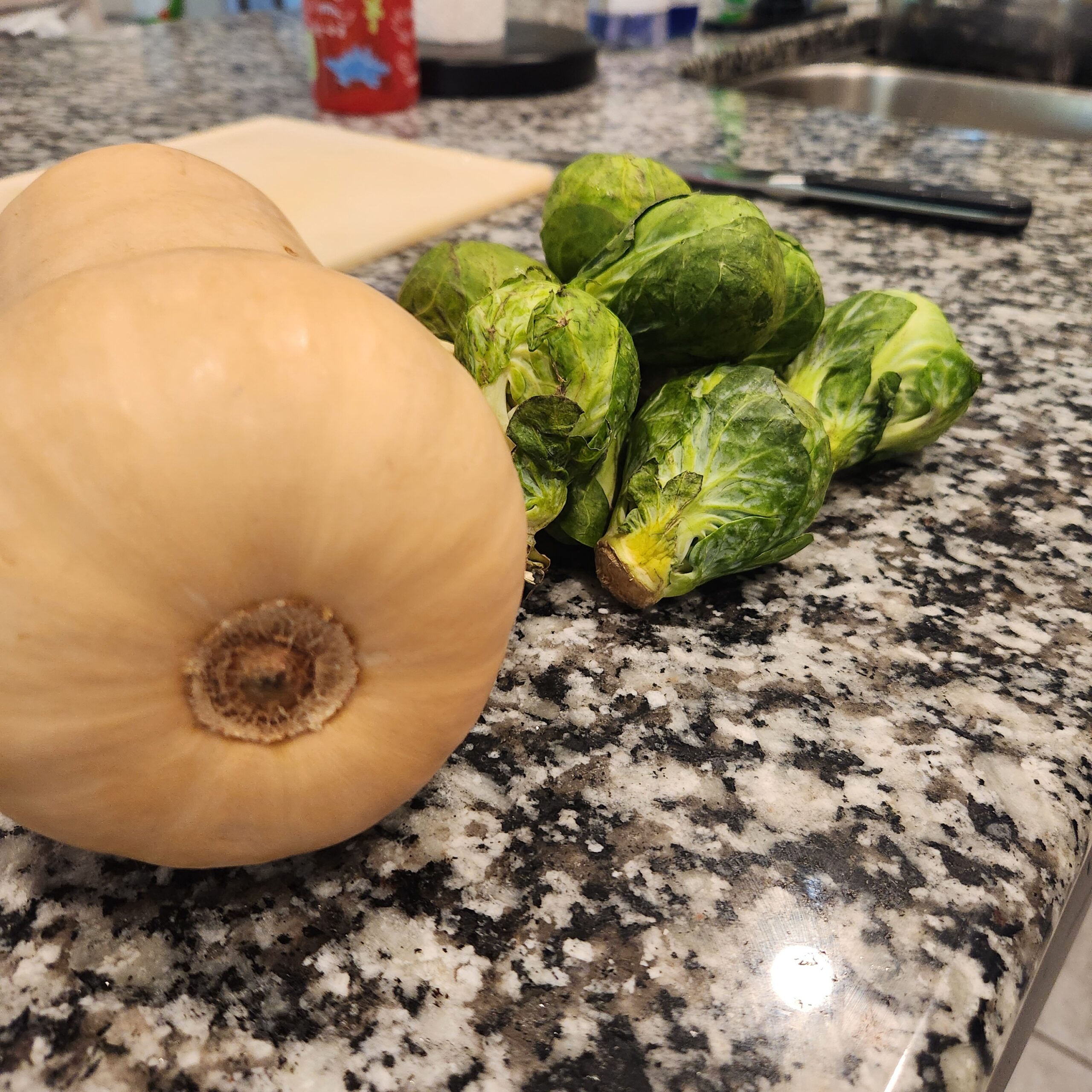 Budget Meals – Roasted Butternut Squash and Brussels Sprouts